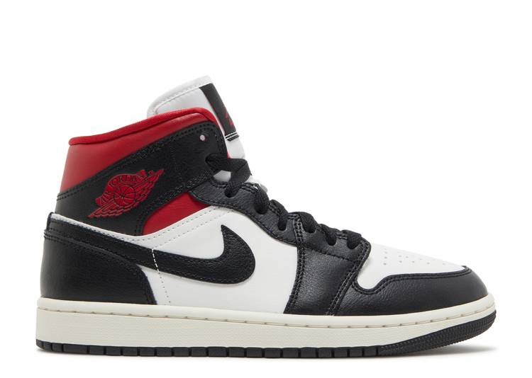 Wmns Air Jordan 1 Mid 'Black Sail Gym Red' denemezapt.myshopify.com Zaptila
