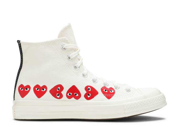 COMME DES GAR&Ccedil;ONS PLAY X CHUCK 70 HI TOP 'MULTI HEART' denemezapt.myshopify.com Zaptila