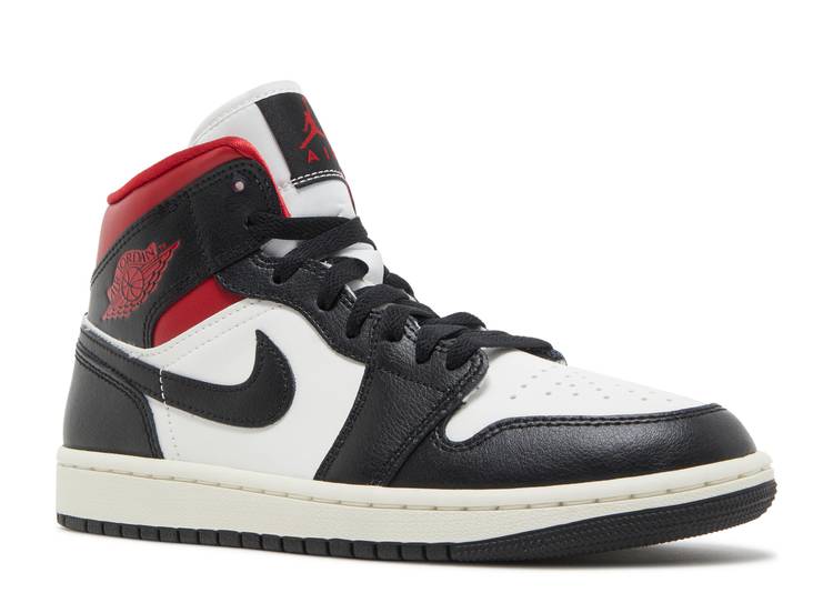 Wmns Air Jordan 1 Mid 'Black Sail Gym Red' denemezapt.myshopify.com Zaptila