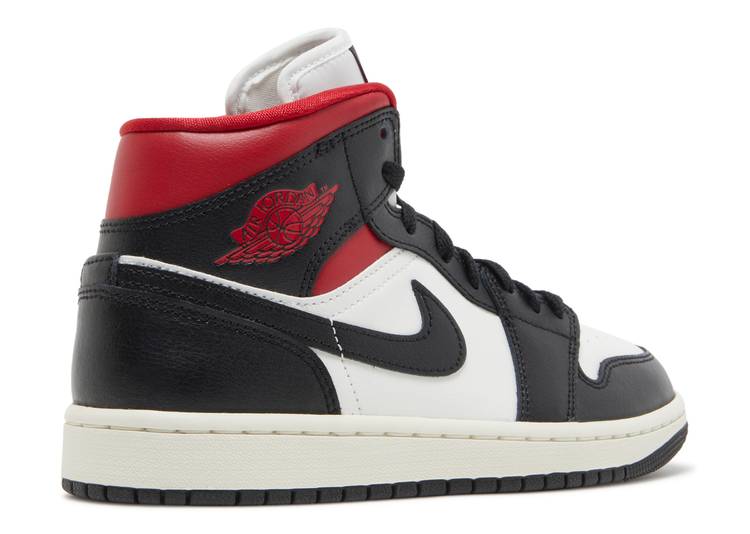 Wmns Air Jordan 1 Mid 'Black Sail Gym Red' denemezapt.myshopify.com Zaptila