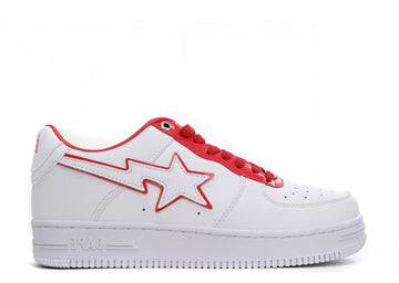 A Bathing Ape Bape Sta Low 'White Red Border' denemezapt.myshopify.com Zaptila