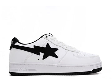 A Bathing Ape Bape Sta Low 'White And Black Tick'