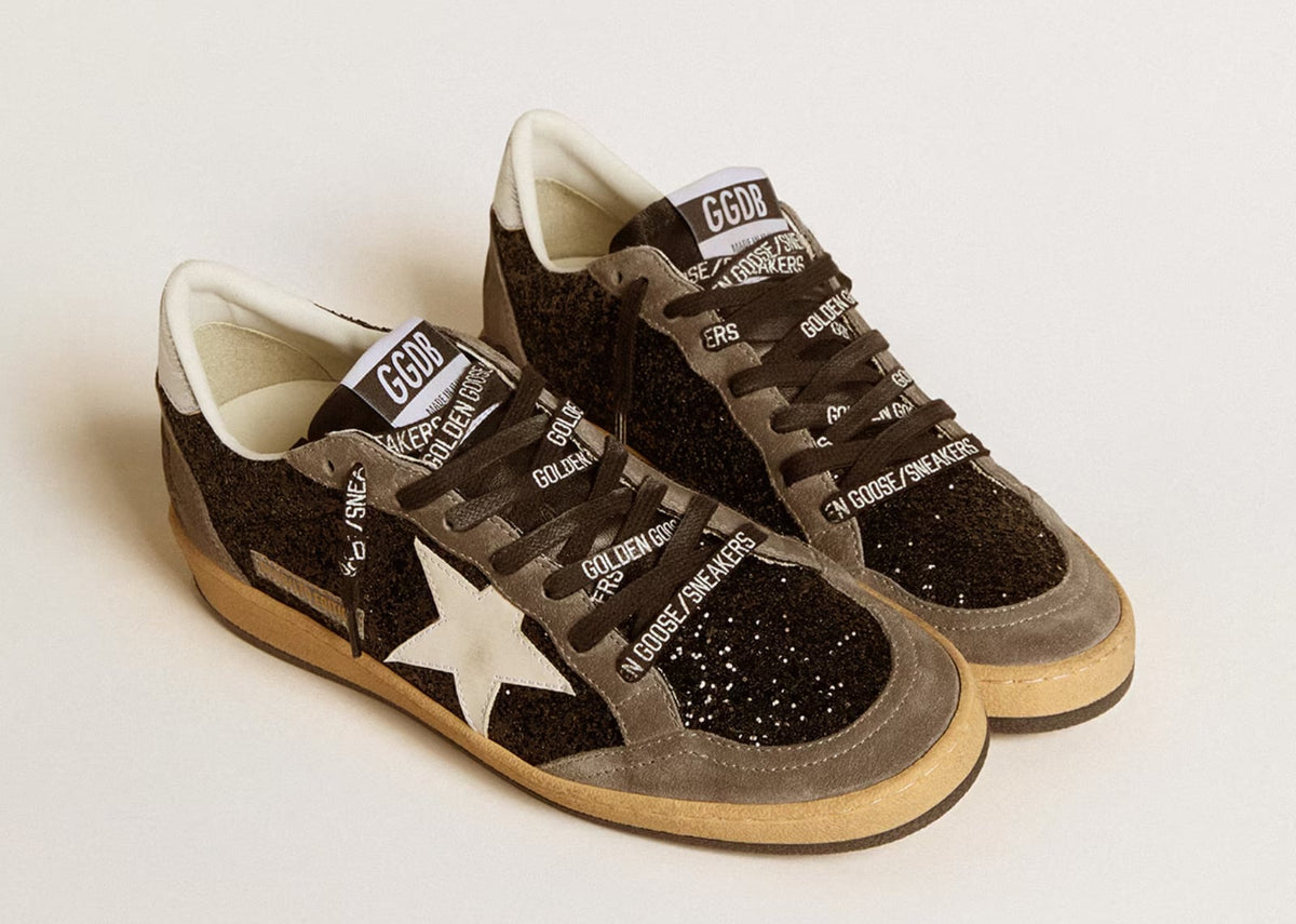 Golden Goose Ball-Star Black Glitter Gray White (W) 2