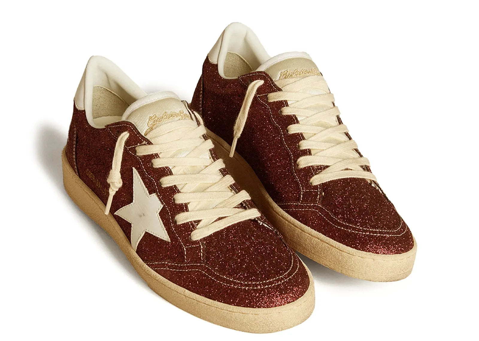 Golden Goose Ball-Star Burgundy Glitter White Star Heel (W) 2