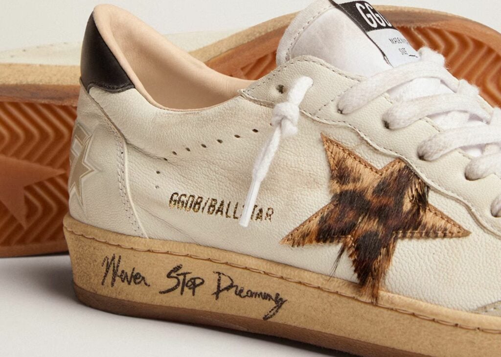 Golden Goose Ball-Star Leopard Print Pony Skin Star Black Heel (W) 9