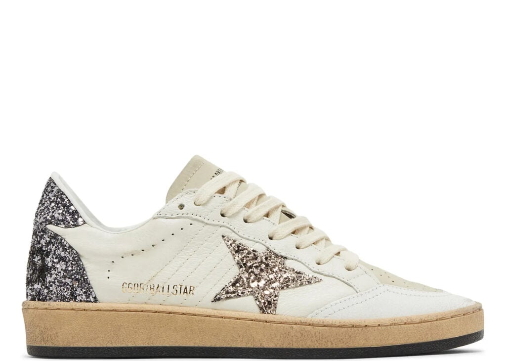 Golden Goose Ball-Star White Beige Silver Glitter (W) 6