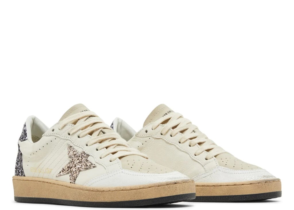 Golden Goose Ball-Star White Beige Silver Glitter (W) 10