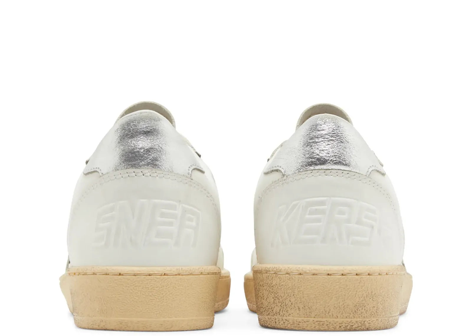 Golden Goose Ball-Star White Leather Gray Suede Star Silver Heel (W) 3