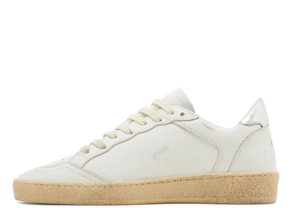 Golden Goose Ball-Star White Leather Gray Suede Star Silver Heel (W) 7