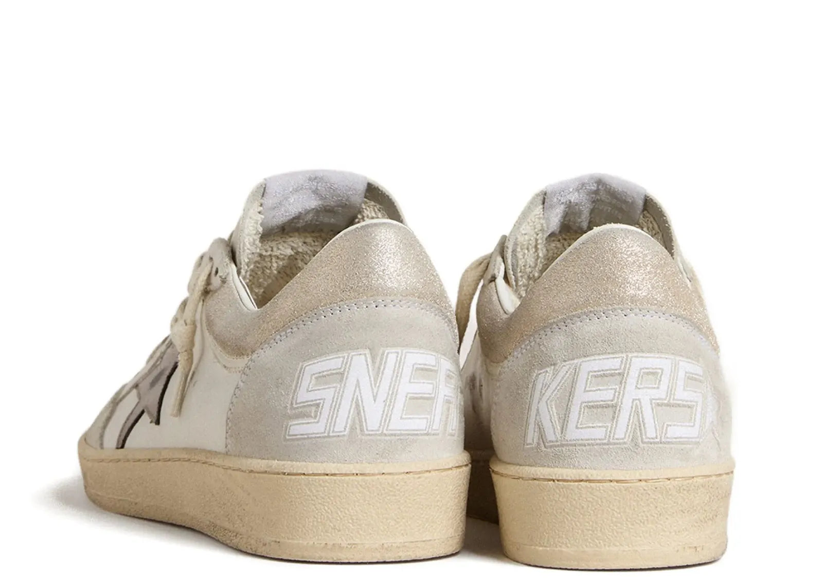 Golden Goose Ball-Star White Leather Metallic Star Glossy Heel (W) 3