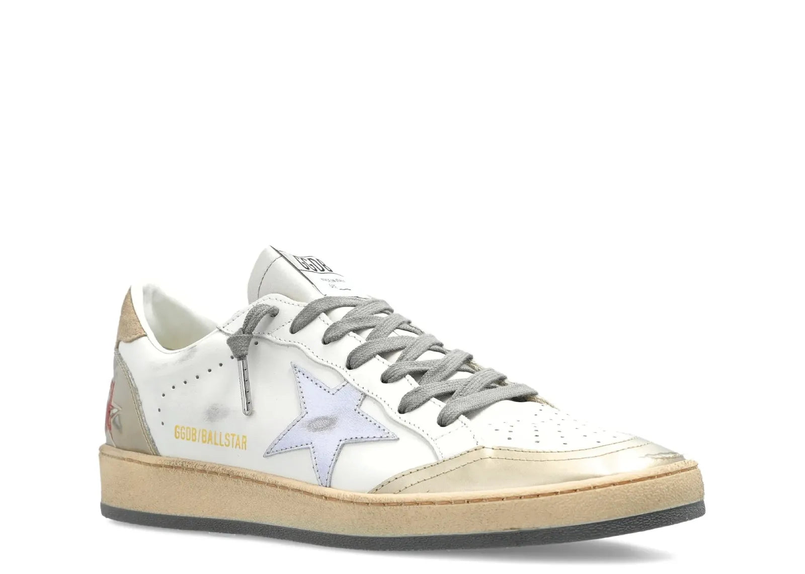 Golden Goose Ball-Star White Leather Silver Star (W) 2