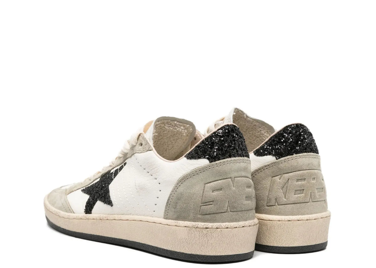 Golden Goose Ball-Star White Nappa Black Glitter Star Heel (W) 3