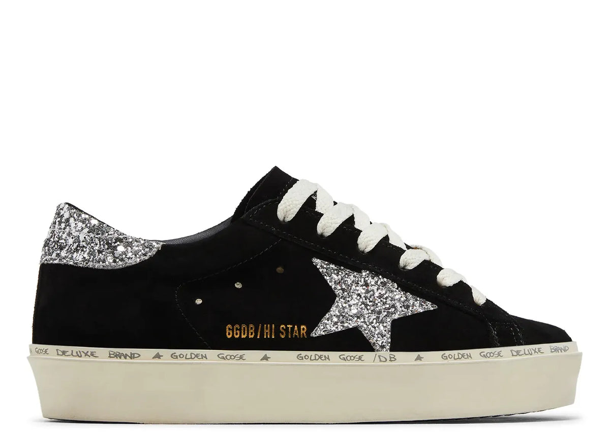 Golden Goose Hi-Star Black Suede Glitter Heel (W)