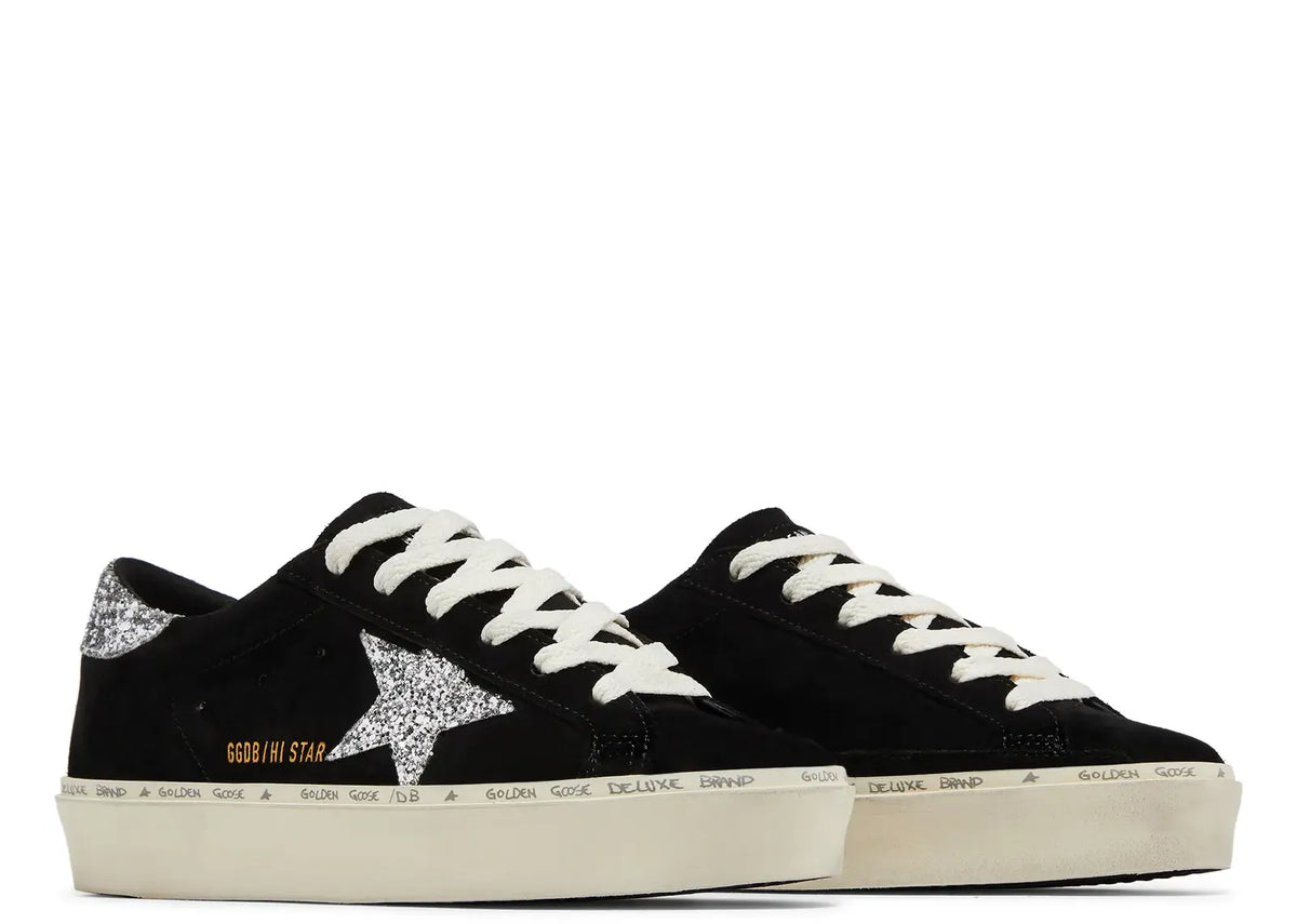 Golden Goose Hi-Star Black Suede Glitter Heel (W) 5