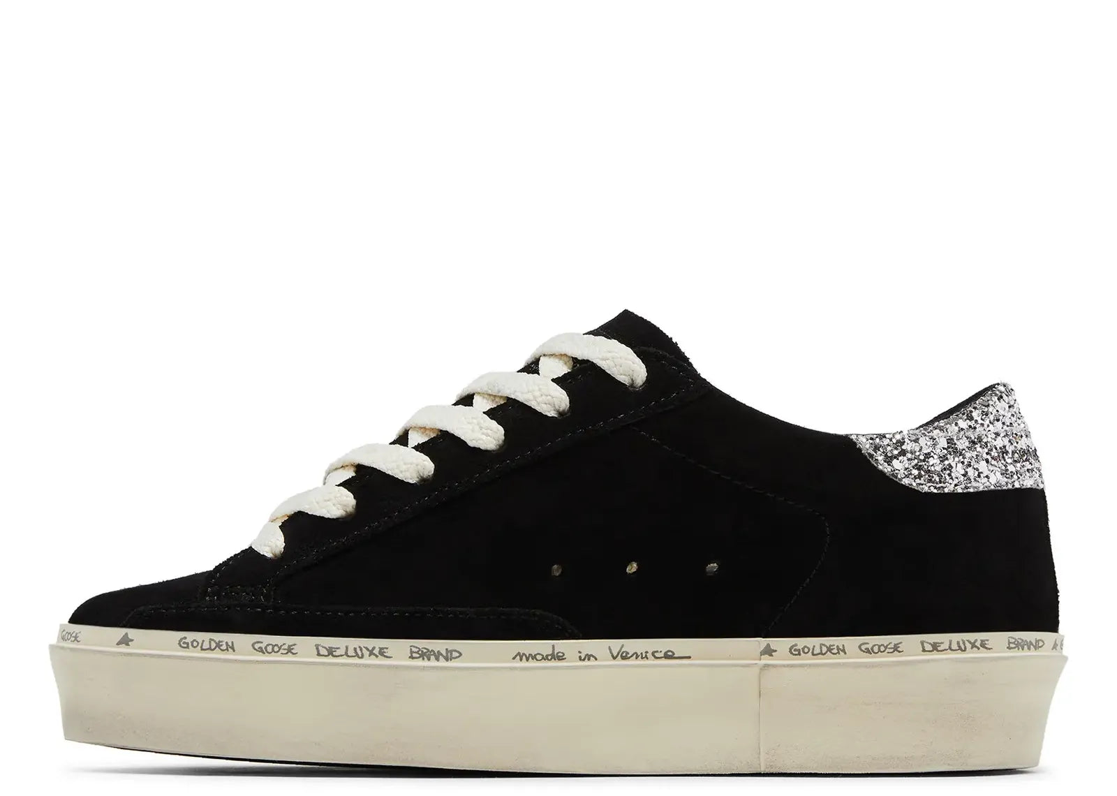 Golden Goose Hi-Star Black Suede Glitter Heel (W) 2