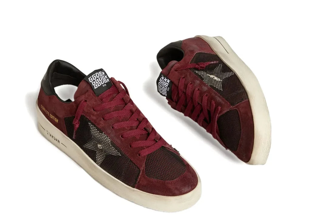 Golden Goose Stardan Bordeaux Black Suede Mesh 5