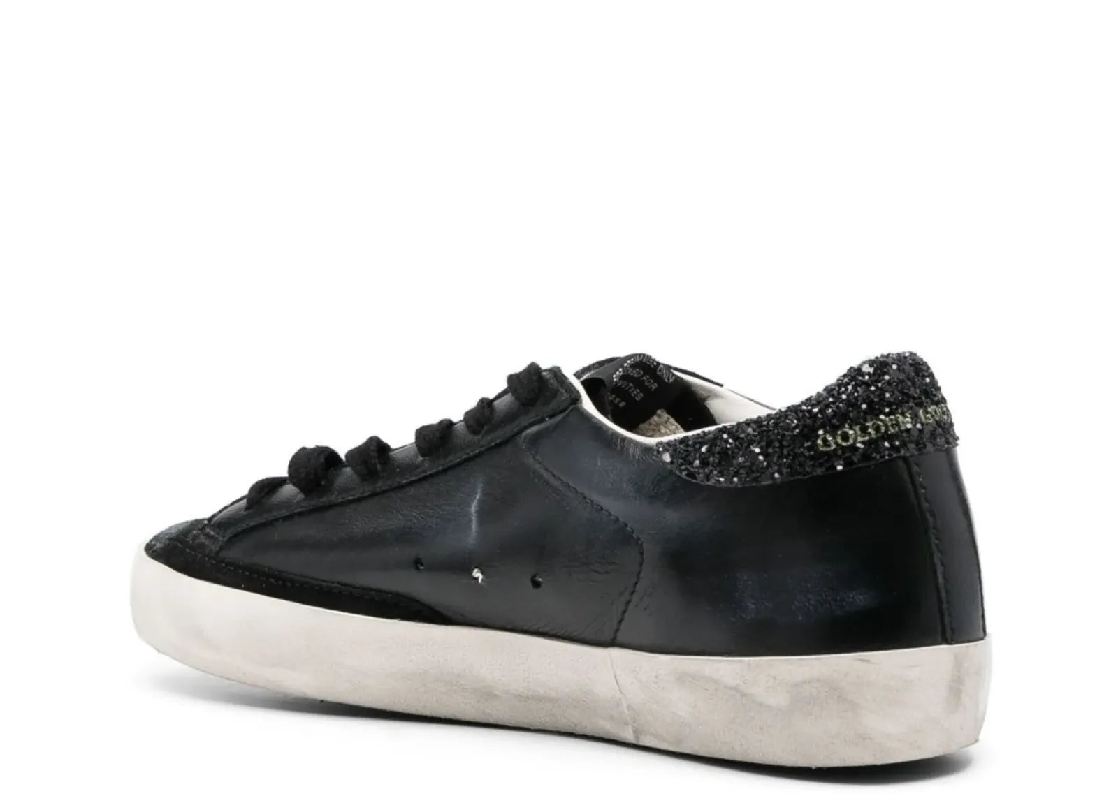 Golden Goose Super-Star Black Nappa Black Star Black Glitter Heel (W) 3