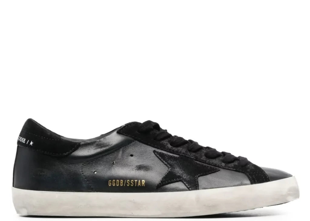 Golden Goose Super-Star Black Nappa Black Suede Star Heel 4