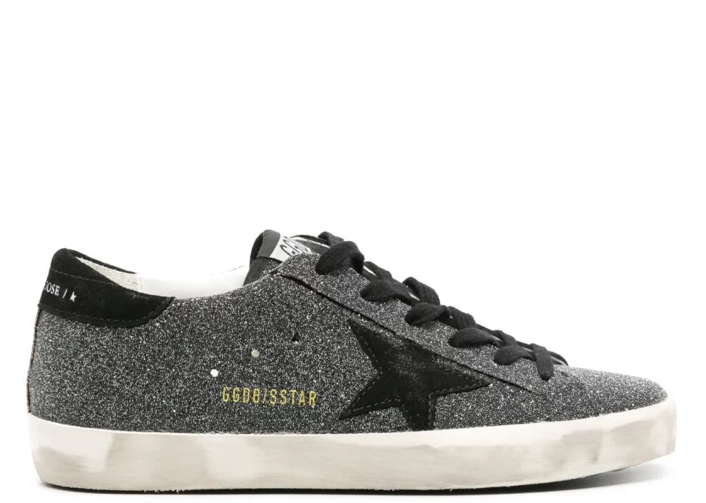 Golden Goose Super-Star Black Swarovski Crystal Black Suede Star Heel (W) 4