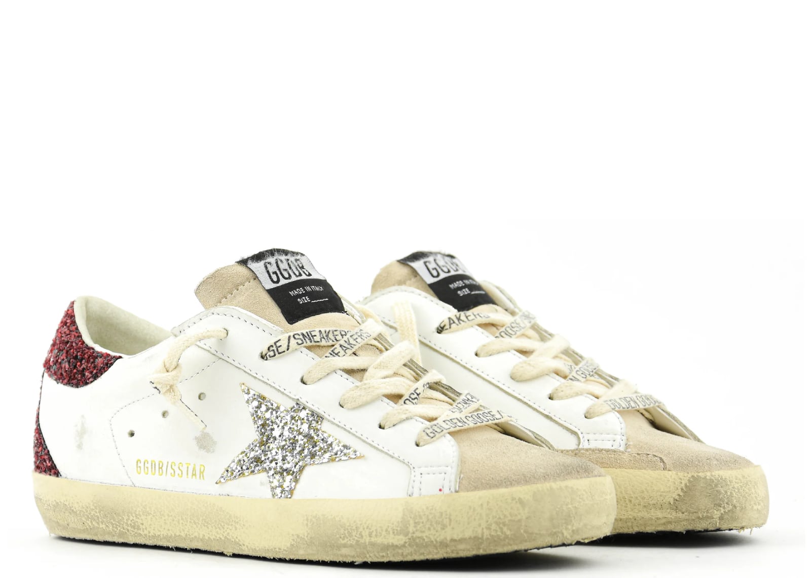 Golden Goose Super-Star Bordeaux Silver Glitter (W) 2