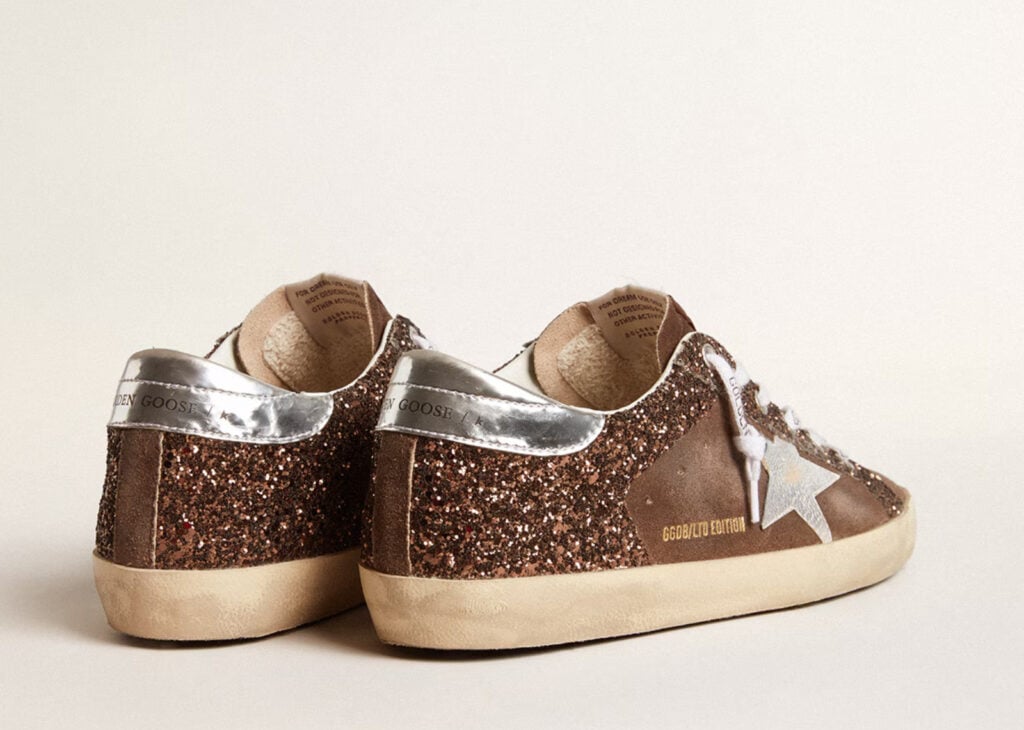 Golden Goose Super-Star Brown Glitter Brown Suede (W) 6