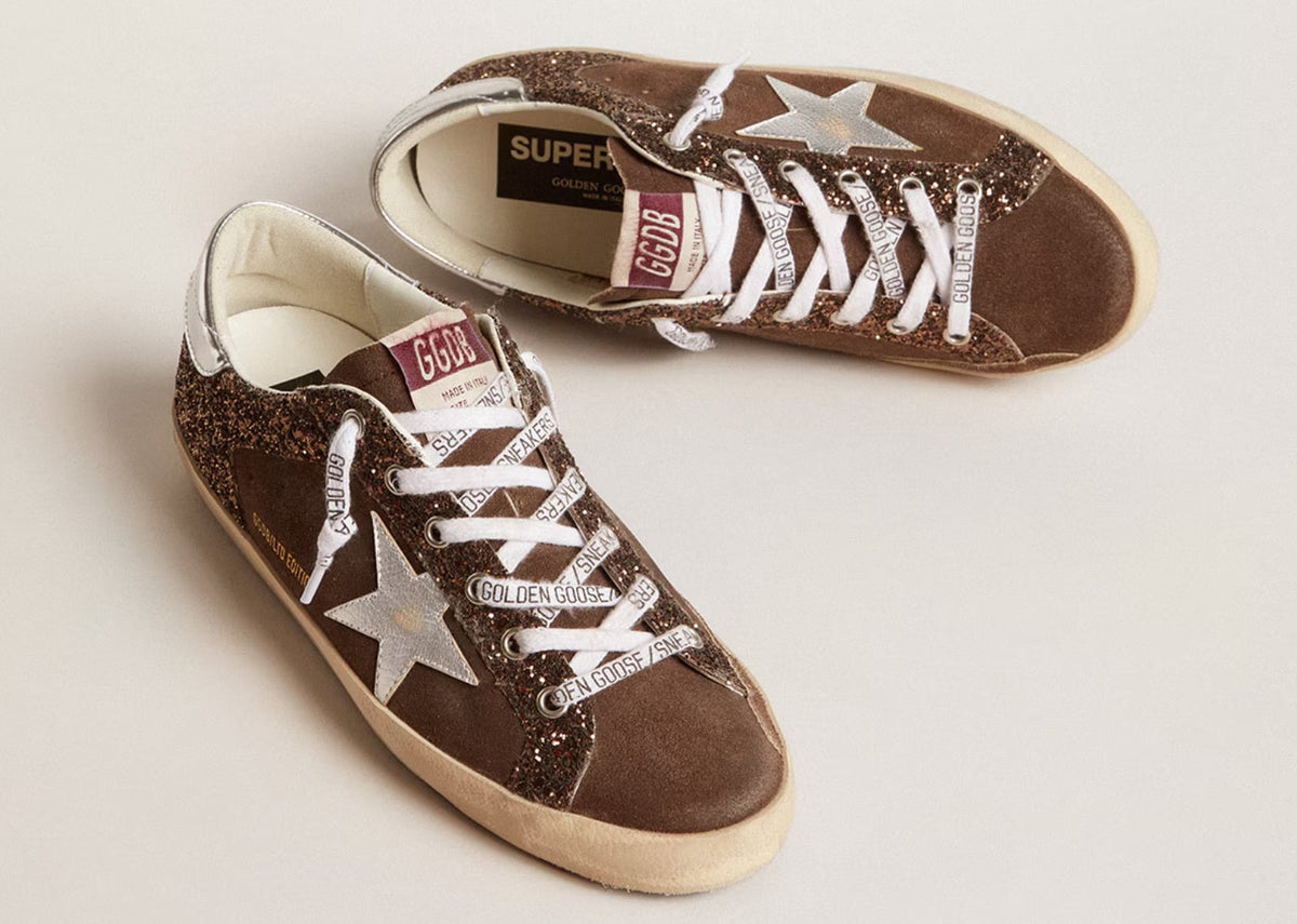 Golden Goose Super-Star Brown Glitter Brown Suede (W) 3