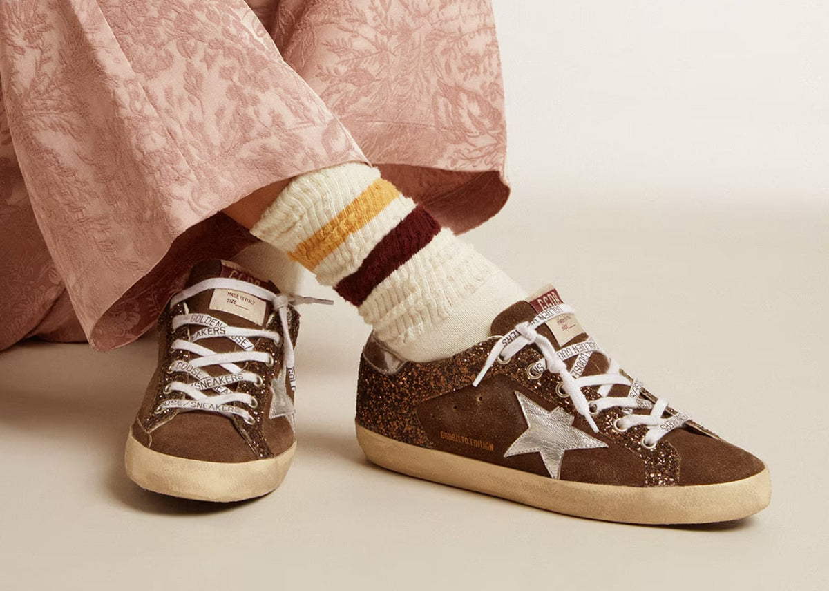 Golden Goose Super-Star Brown Glitter Brown Suede (W) 4