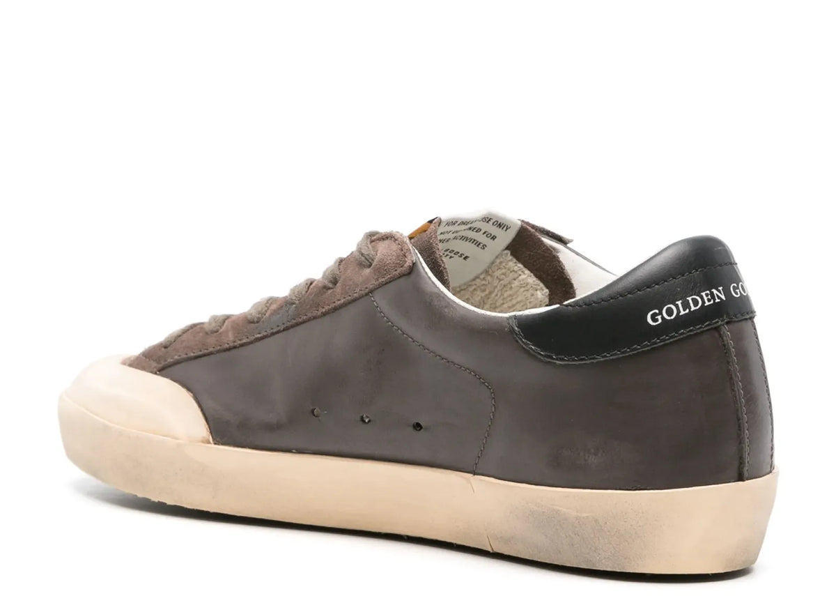 Golden Goose Super-Star Brown Leather Rose Suede Star Black Heel (W) 3