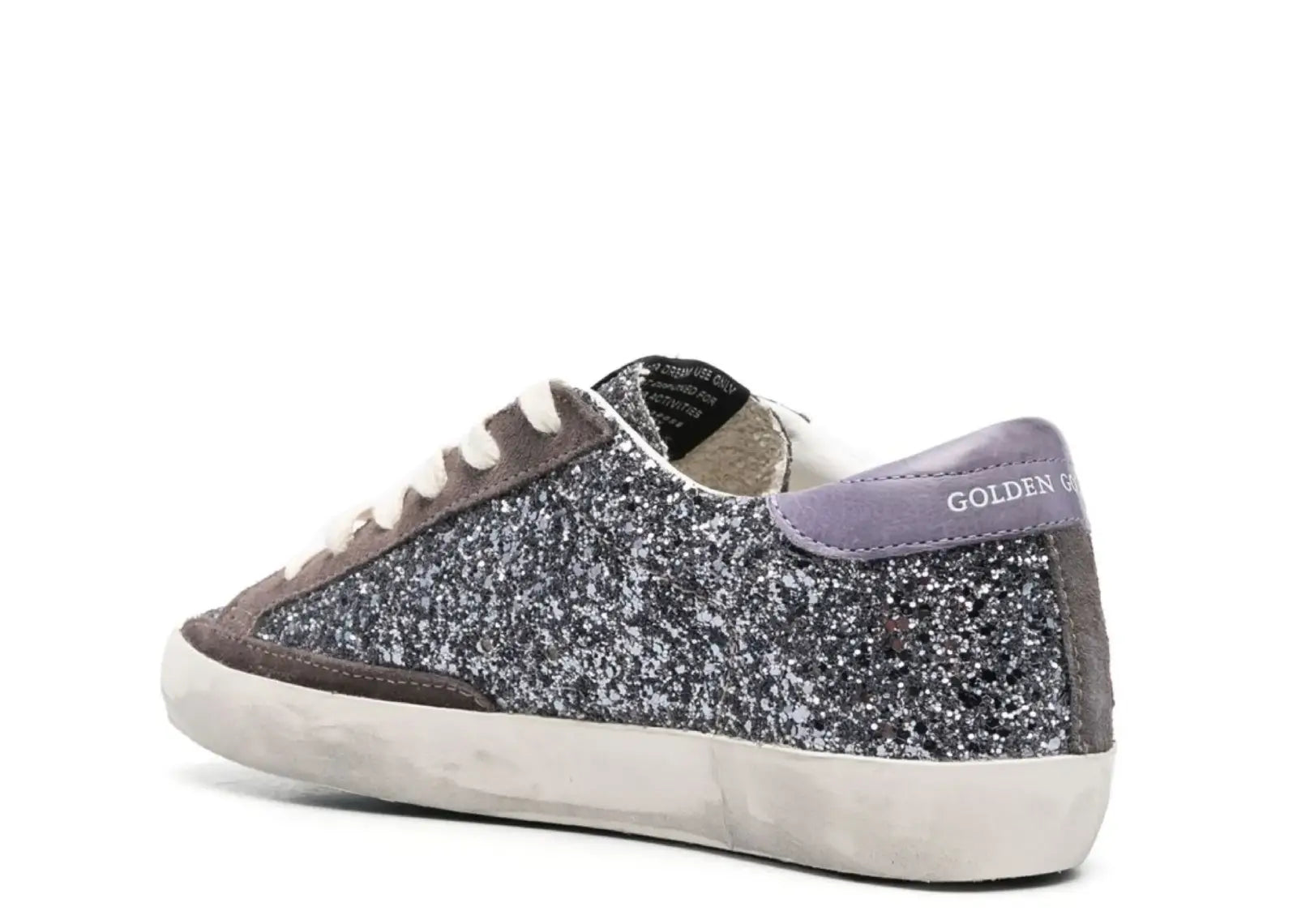 Golden Goose Super-Star Glitter Brown Star Lilac Heel Tab (W) 3