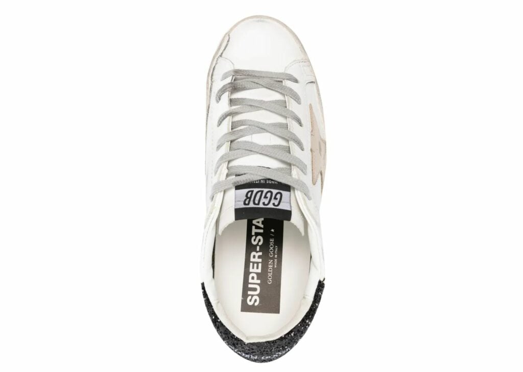 Golden Goose Super-Star Gold Star Black Glitter Heel (W) 9