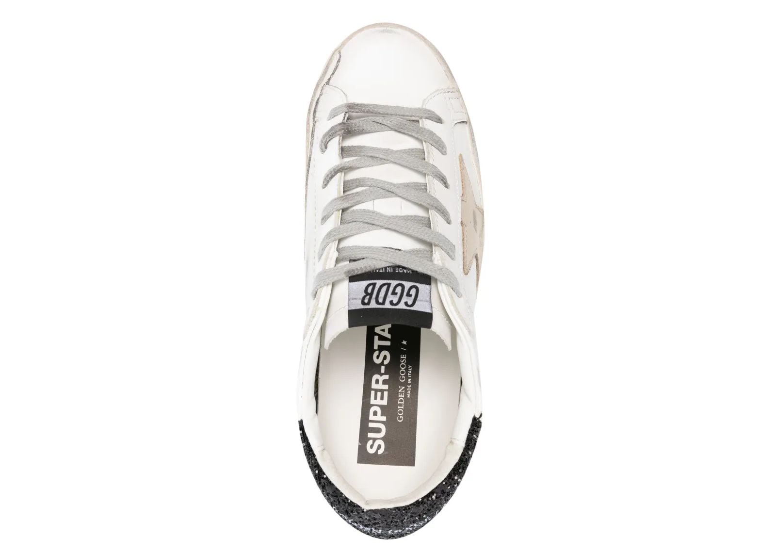 Golden Goose Super-Star Gold Star Black Glitter Heel (W) 4