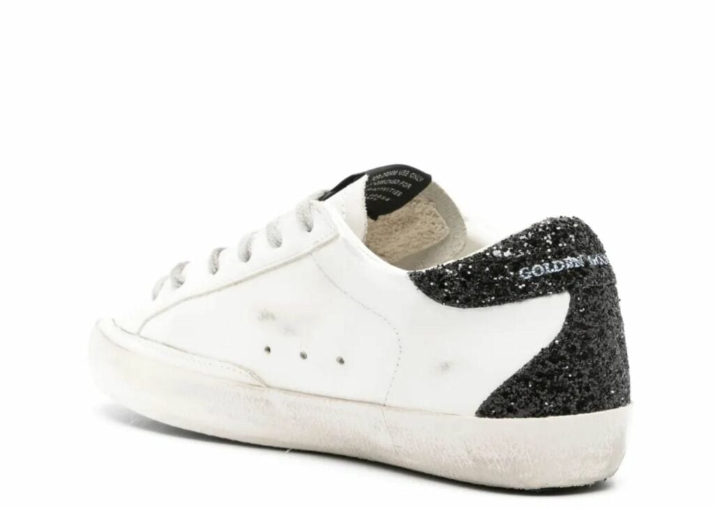 Golden Goose Super-Star Gold Star Black Glitter Heel (W) 8