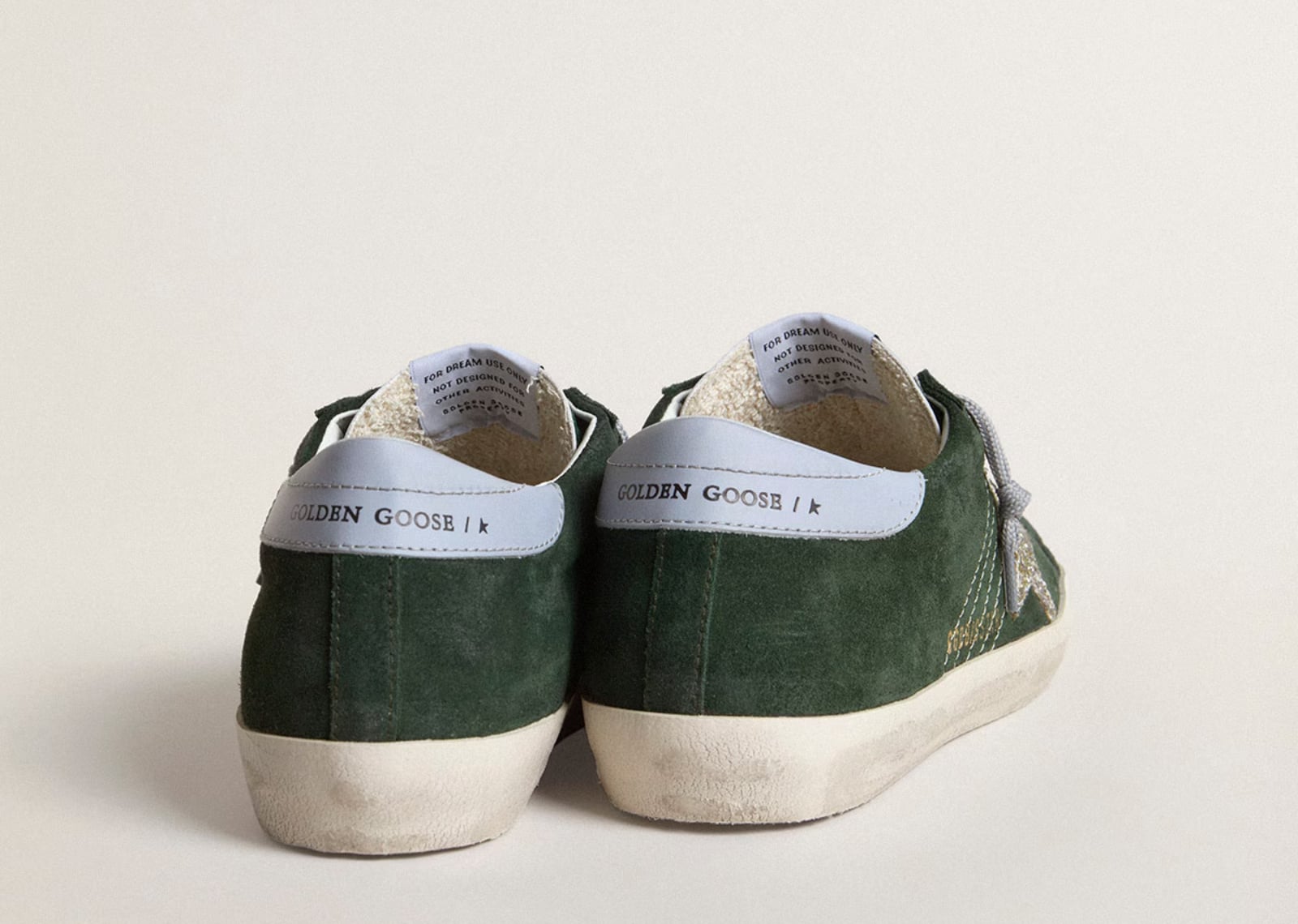 Golden Goose Super Star Green Suede Silver Glitter (W) 4
