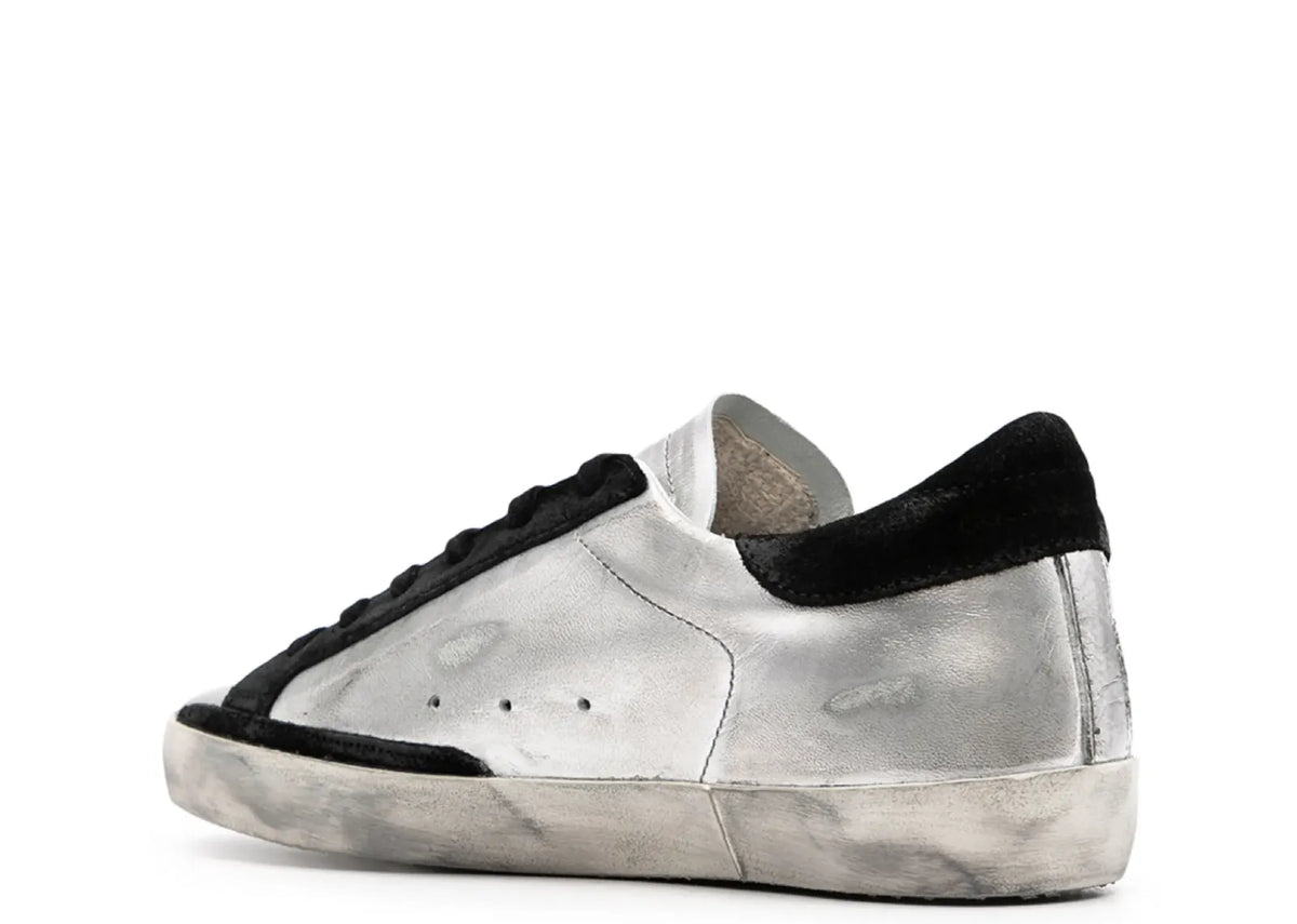 Golden Goose Super-Star Leather Metallic Silver Black Star (W) 3