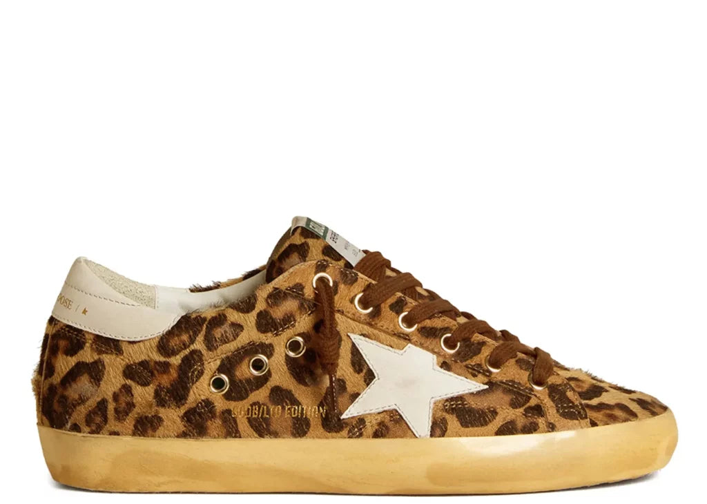 Golden Goose Super-Star Leopard Pony Skin Milk White Star Heel (W) 4