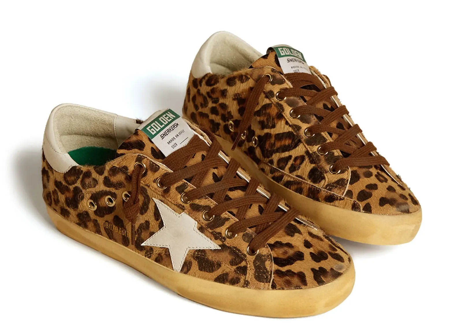 Golden Goose Super-Star Leopard Pony Skin Milk White Star Heel (W) 2