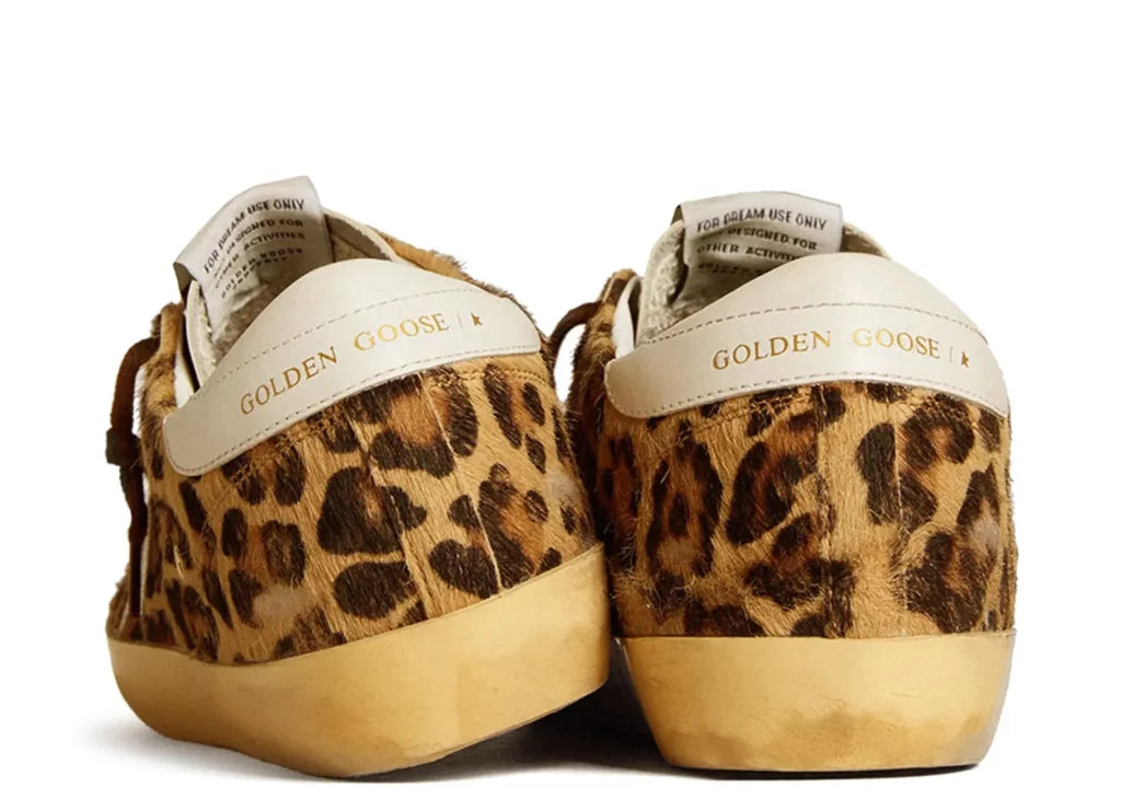 Golden Goose Super-Star Leopard Pony Skin Milk White Star Heel (W) 6