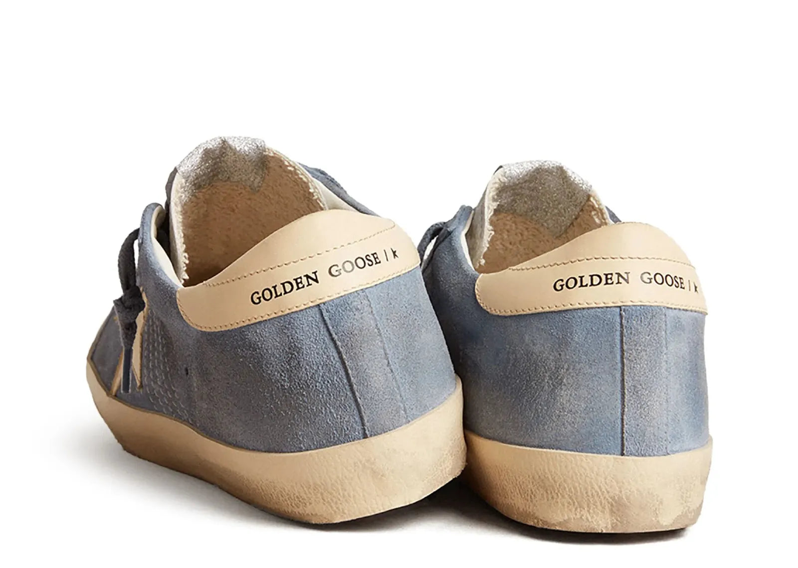 Golden Goose Super-Star Light Blue Suede Beige Star Heel (W) 3