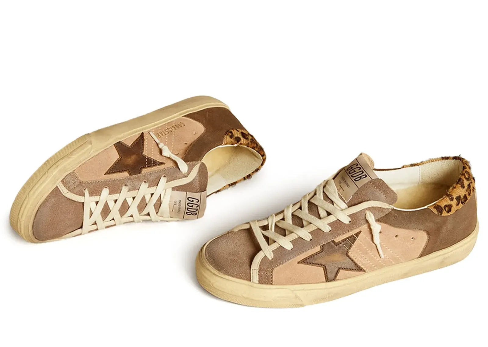 Golden Goose Super-Star Light Pink Brown Suede Leopard Heel (W) 2