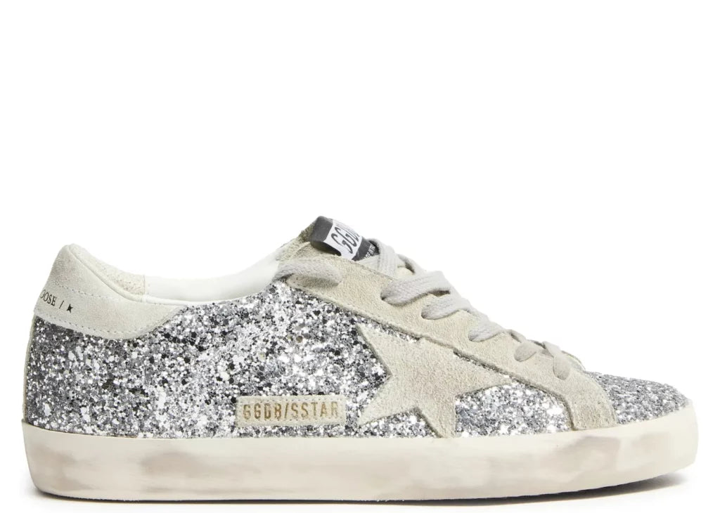 Golden Goose Super-Star Silver Glitter Ice Gray (W) 9