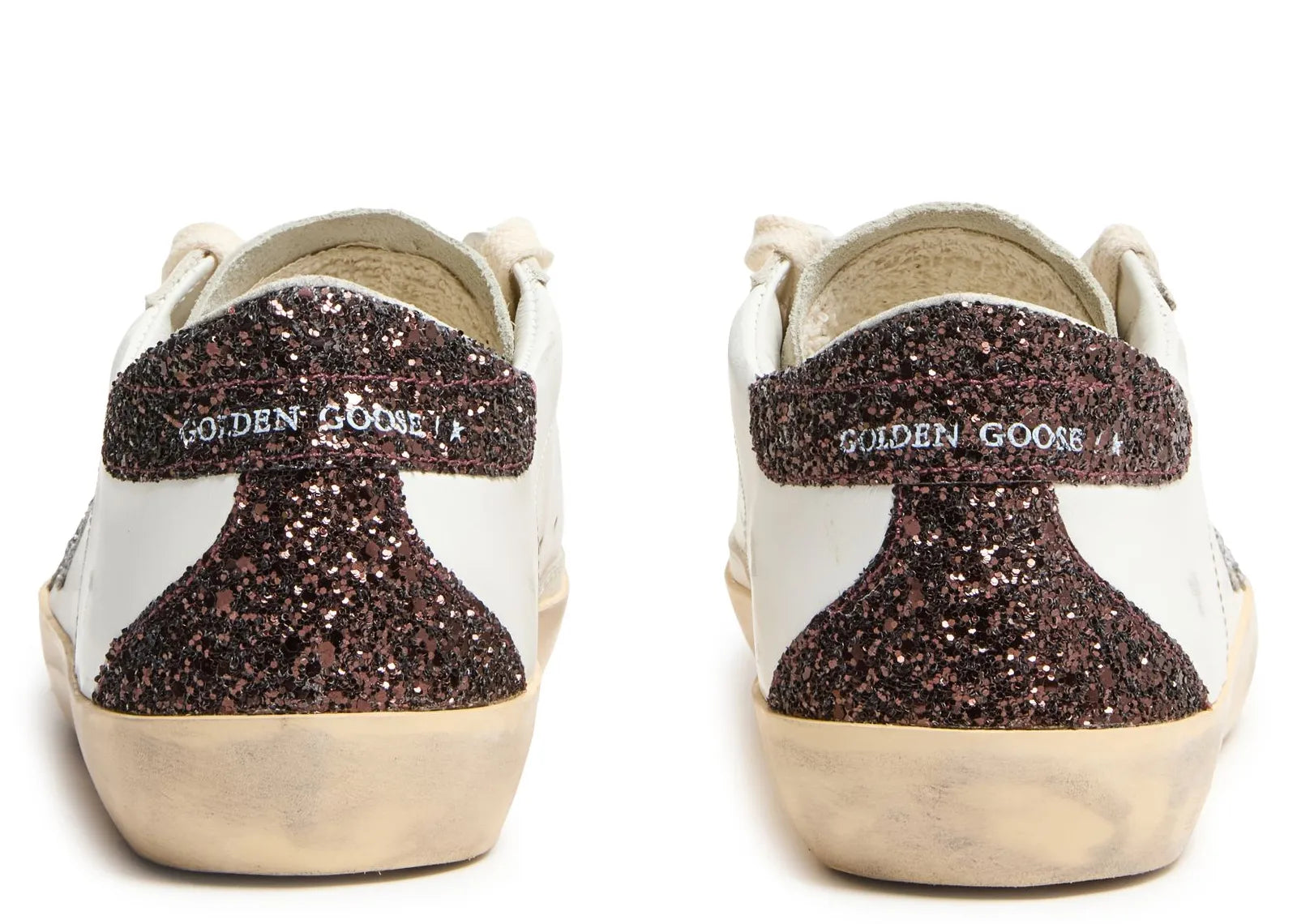 Golden Goose Super-Star Silver Star Brown Glitter Heel (W) 3