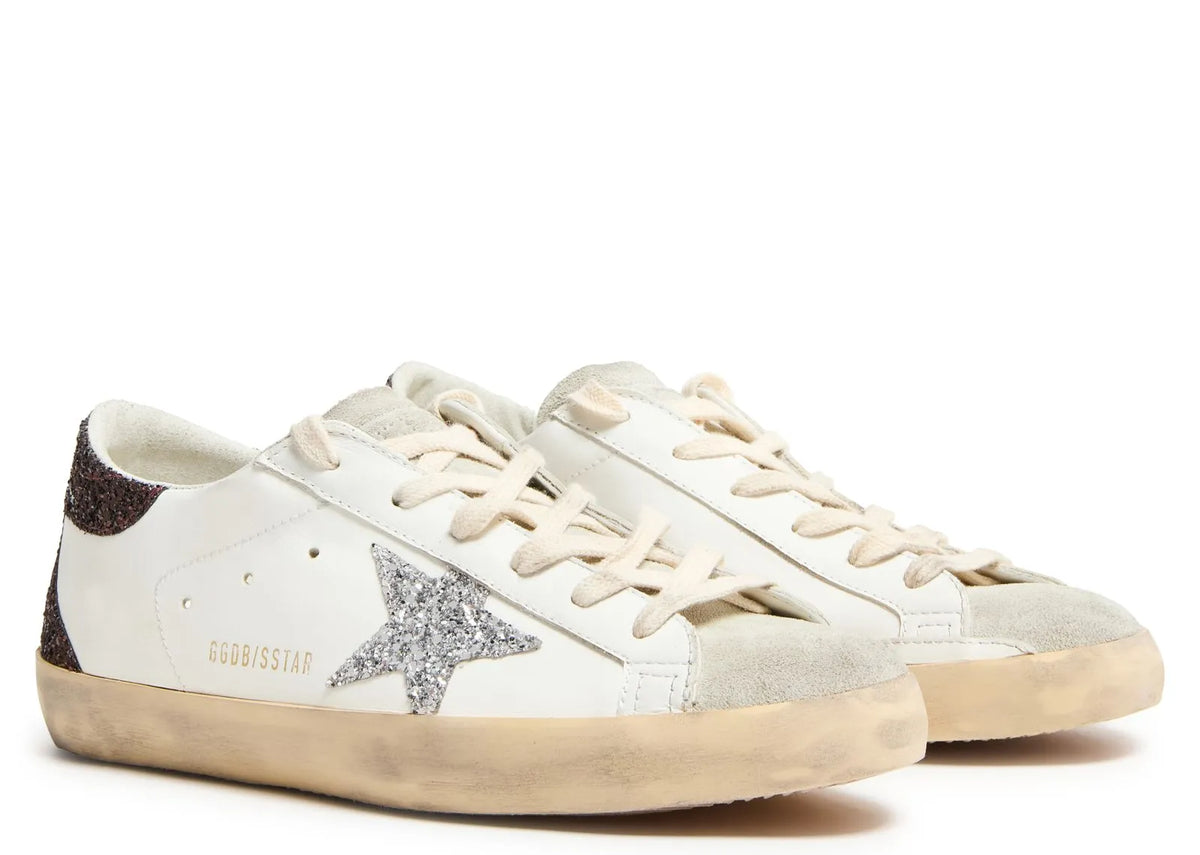 Golden Goose Super-Star Silver Star Brown Glitter Heel (W) 2
