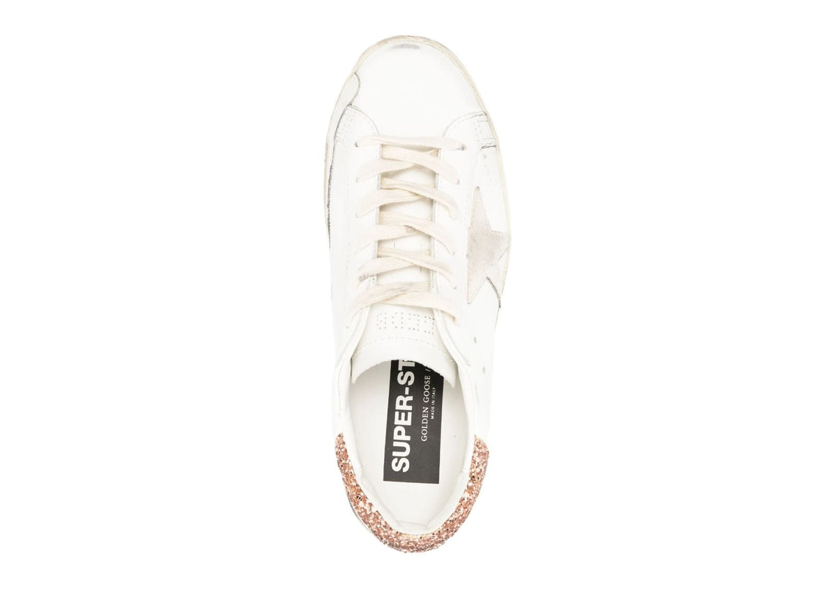 Golden Goose Super-Star Suede Star Peach Pink Glitter Heel Tab (W) 4