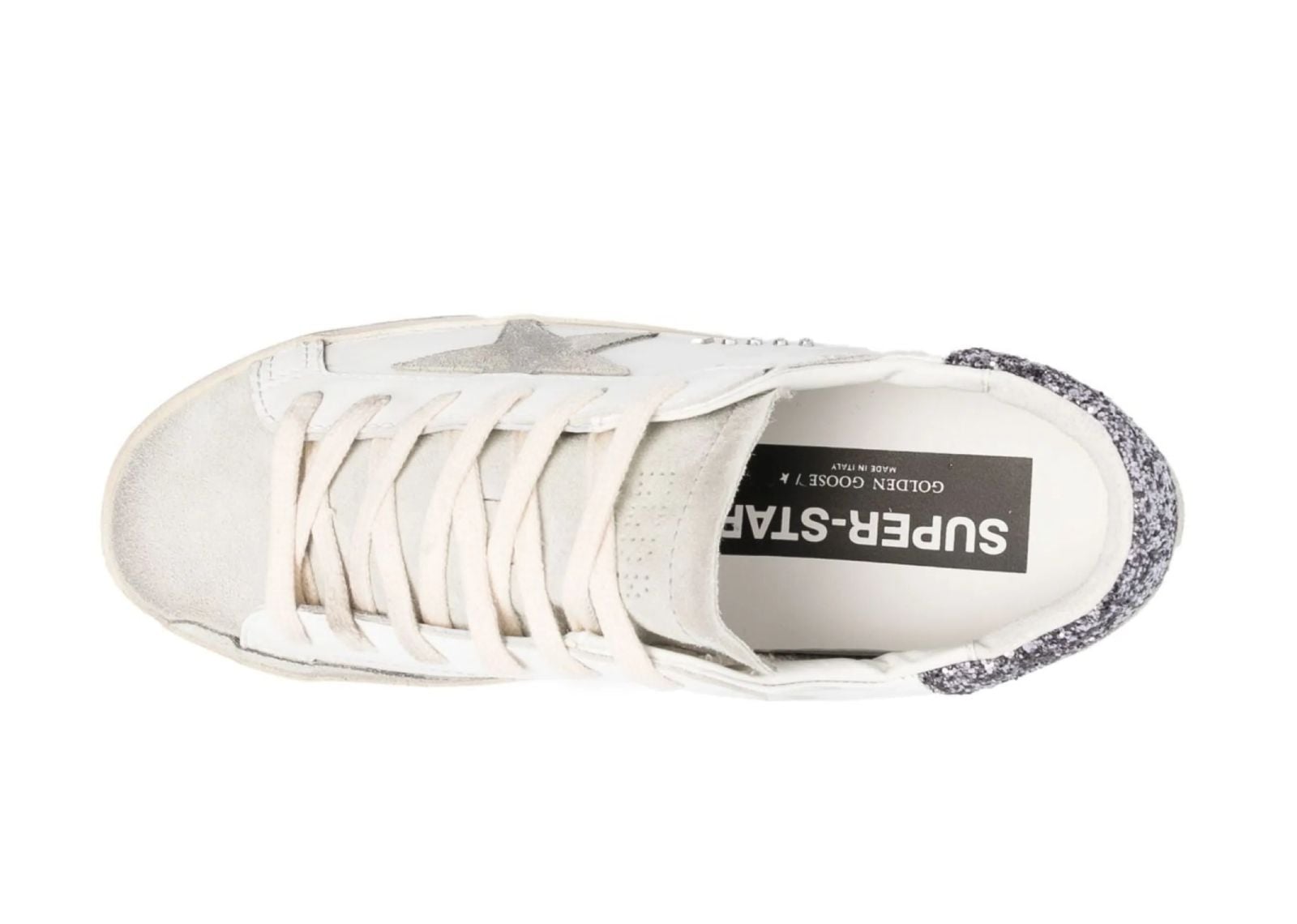 Golden Goose Super-Star White Dark Grey Glitter (W) 4