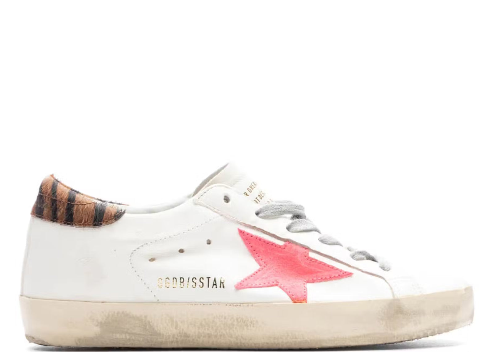 Golden Goose Super-Star White Fluorescent Red Zebra (W)