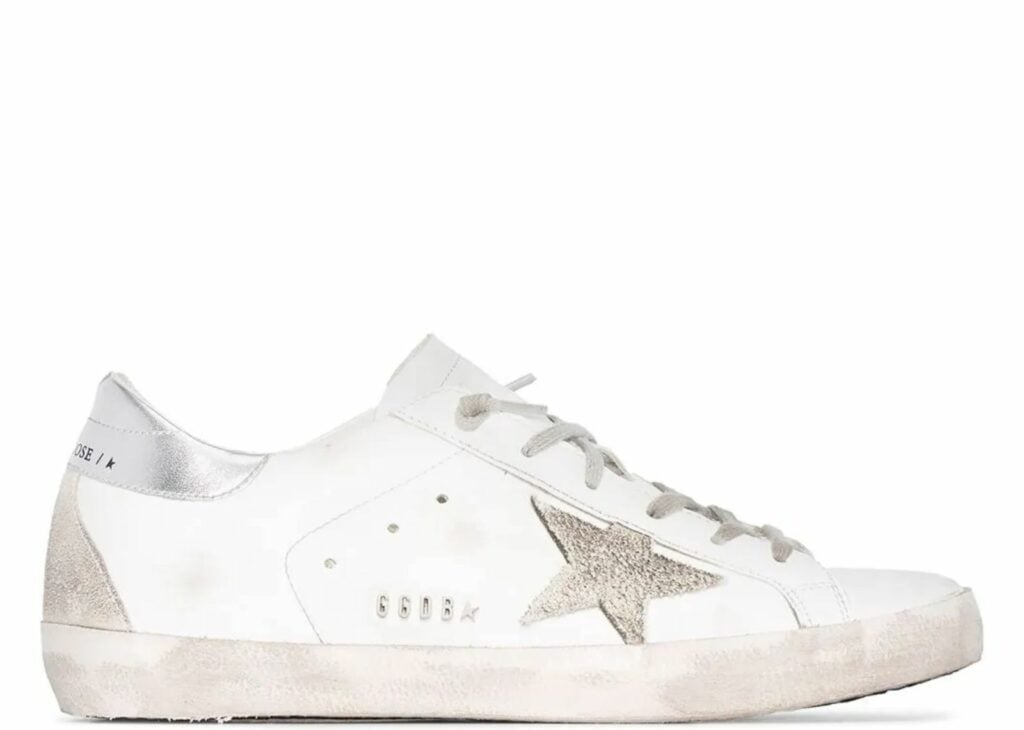 Golden Goose Super-Star White Ice Silver with Metal Stud Lettering (W) 5