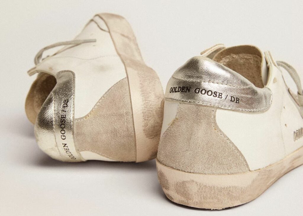 Golden Goose Super-Star White Ice Silver with Metal Stud Lettering (W) 8
