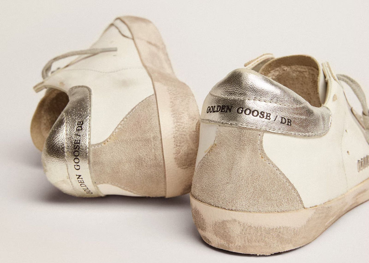 Golden Goose Super-Star White Ice Silver with Metal Stud Lettering (W) 4