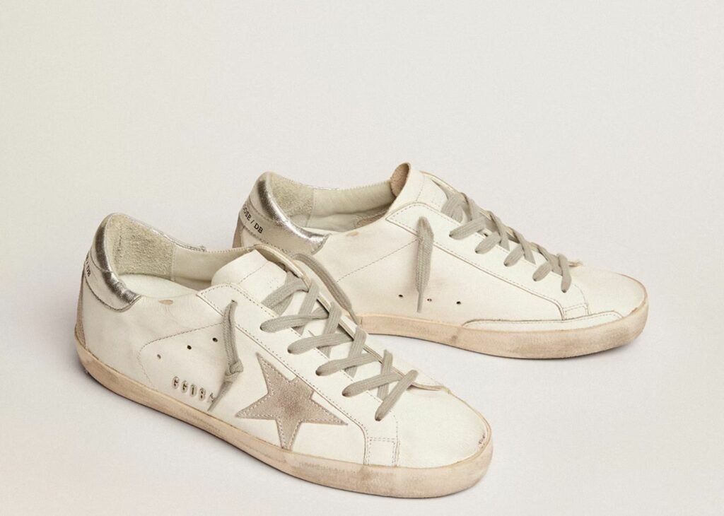Golden Goose Super-Star White Ice Silver with Metal Stud Lettering (W) 6