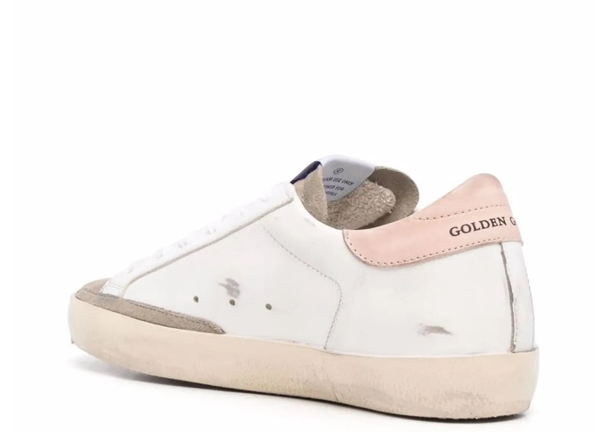 Golden Goose Super-Star White Leather Black Glitter Star Rose Heel (W) 3